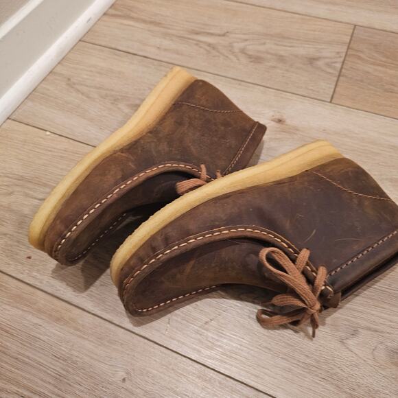 NWT Clarks Originals  Men\'s Wallabee Boots in Beeswax Brown Leather Size 7.5